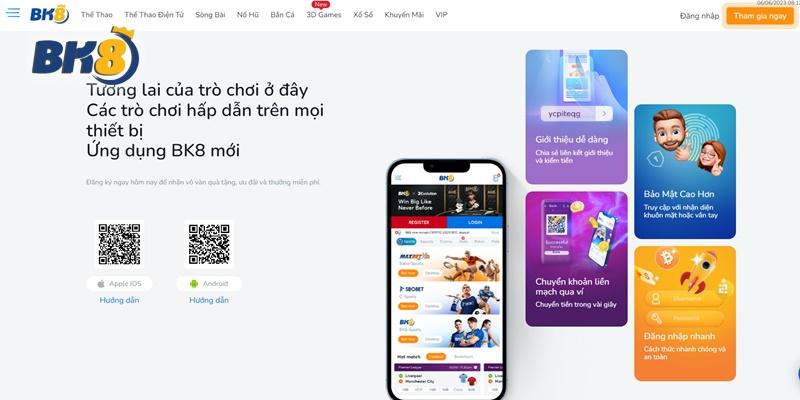 Các bước tải ứng dụng BK8 cá cược qua điện thoại