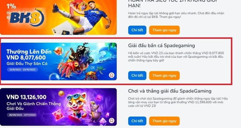 Tổng tiền thưởng khuyến mãi lên đến 8,077,600 VND