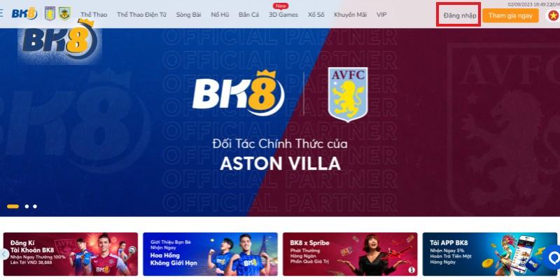 Đăng nhập vào tài khoản BK8 bằng thông qua link web chuẩn trên PC