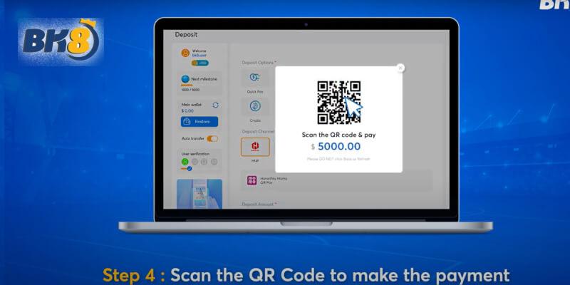 Quét mã QR trên màn hình