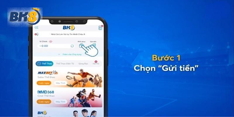 Vào app đã tải về để đăng nhập và chọn gửi tiền