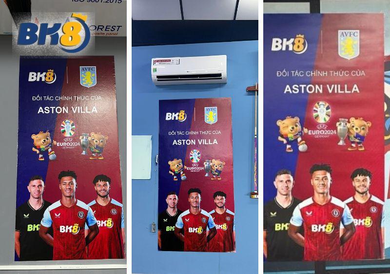 Hình ảnh các quán bida treo ảnh banner BK8 x Aston Villa tại TP.HCM
